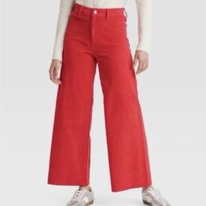 Universal Thread 22 High-Rise Wide Leg Pants in Coral Red